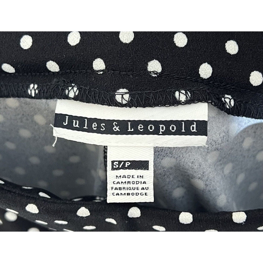 Jules & Leopold Polka Dot Pull On Stretch Pants‎ Womens Size Small Black Pockets - Picture 3 of 9